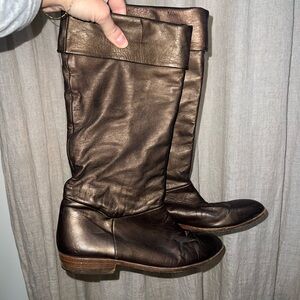 Metallic brown vintage Frye riding boots